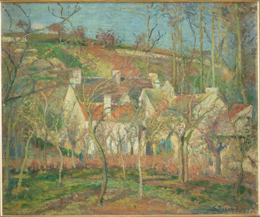 Red Roofs, Corner of a Village，作者 Camille Pissarro