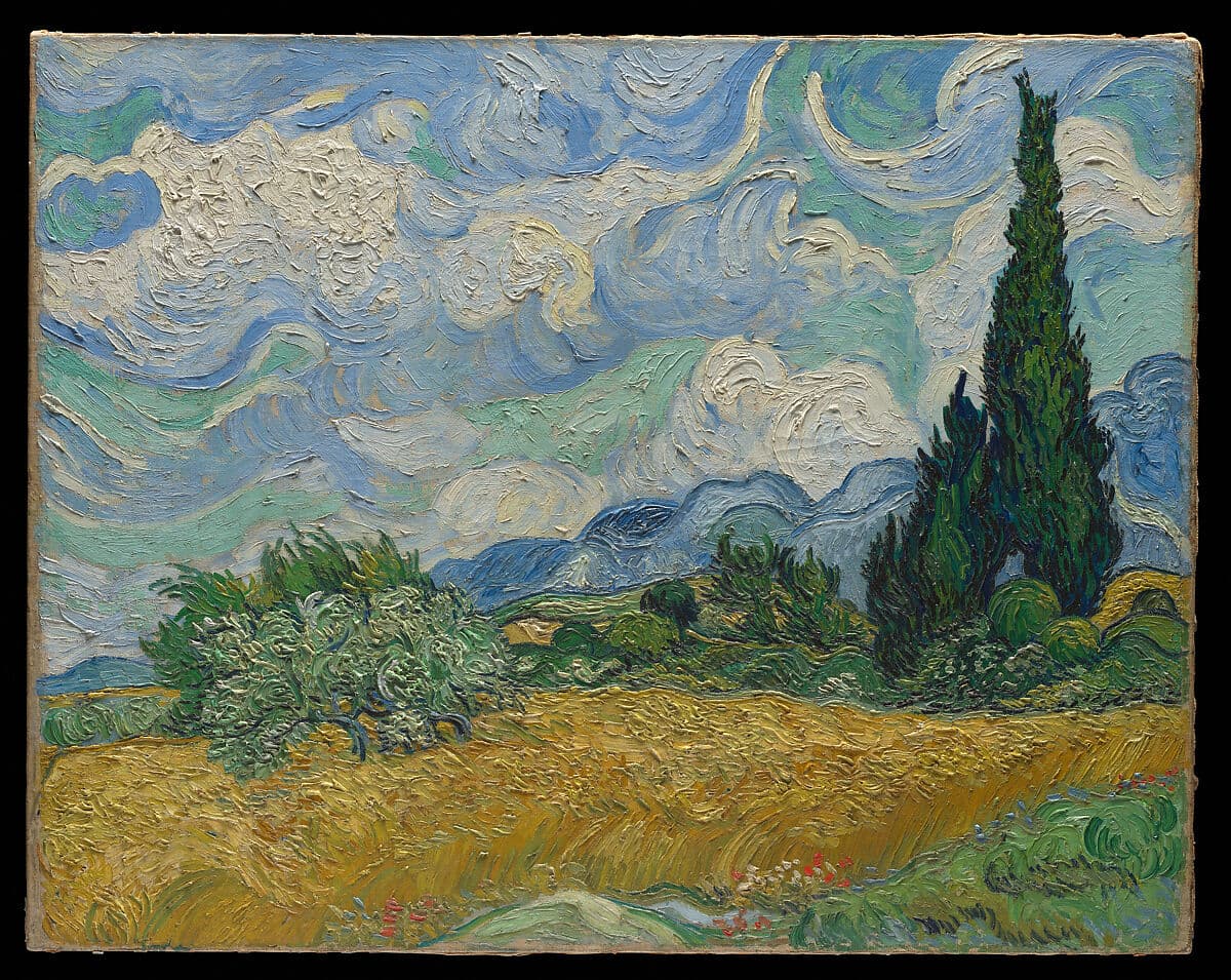 Wheatfield with Cypresses，作者 Vincent van Gogh