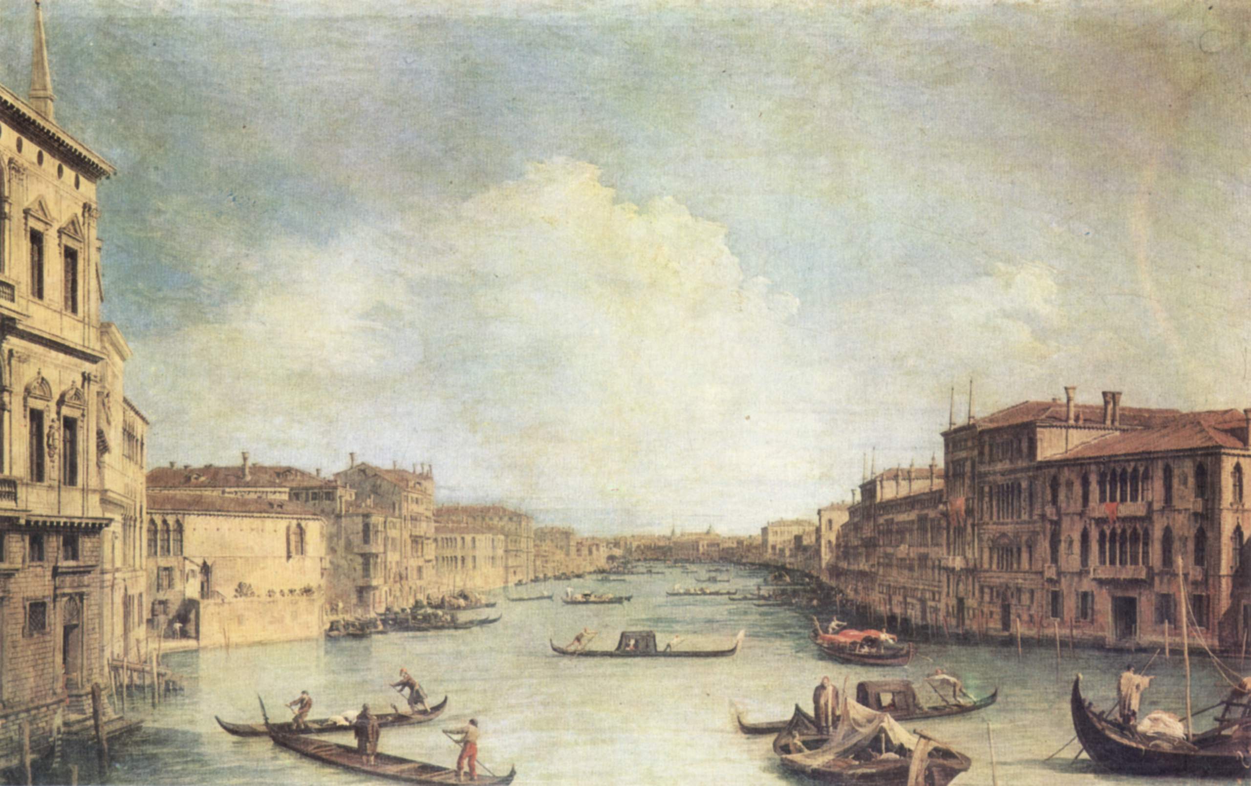 Venice: The Grand Canal from Palazzo Balbi，作者 Canaletto