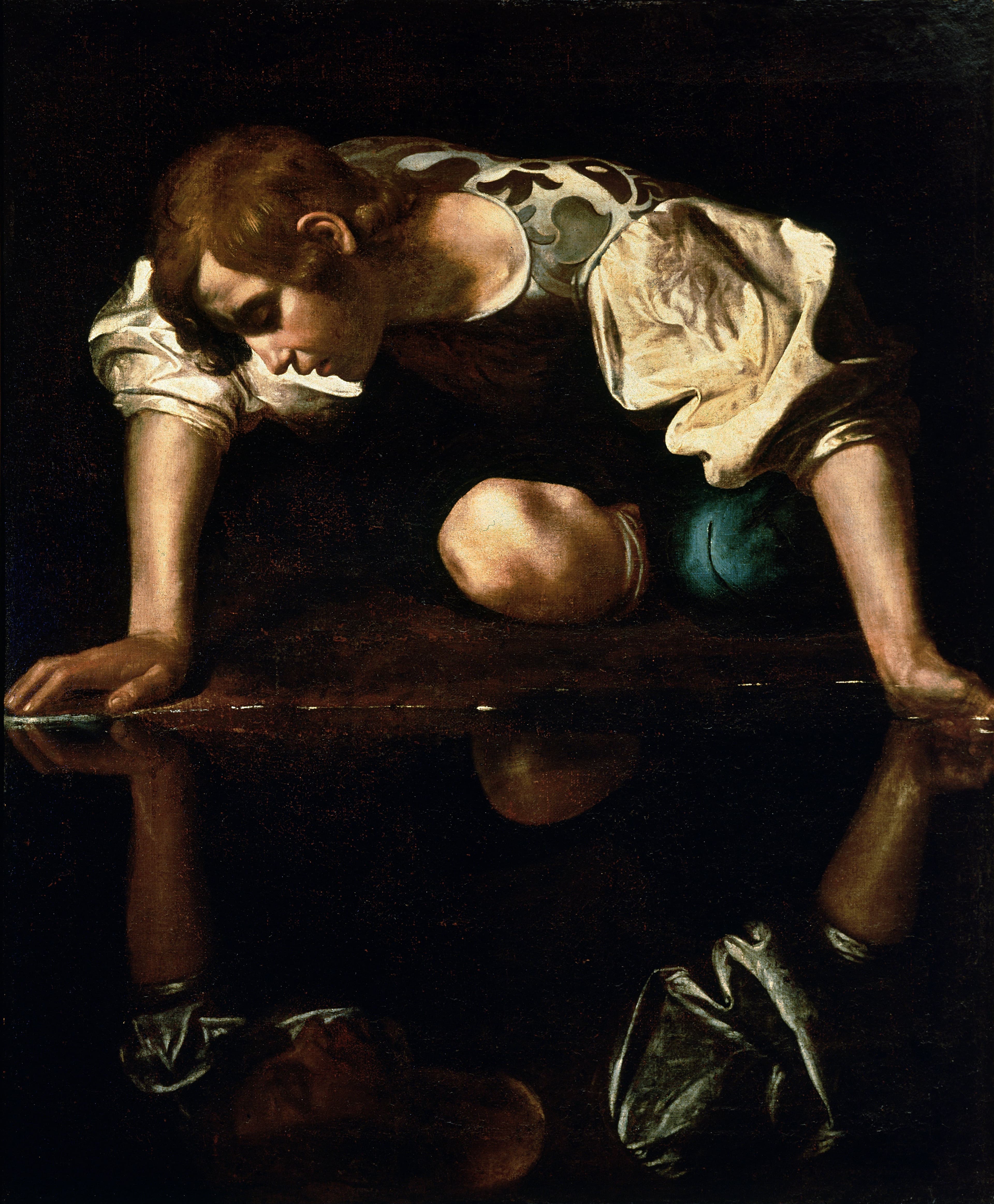 Narcissus，作者 Caravaggio