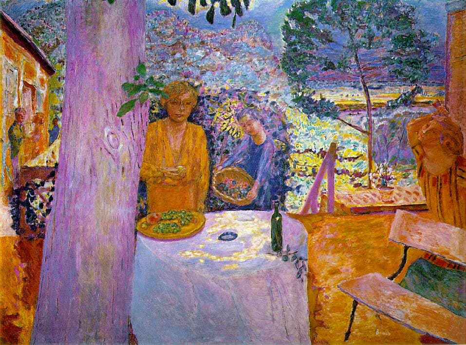 The Terrace at Vernon，作者 Pierre Bonnard