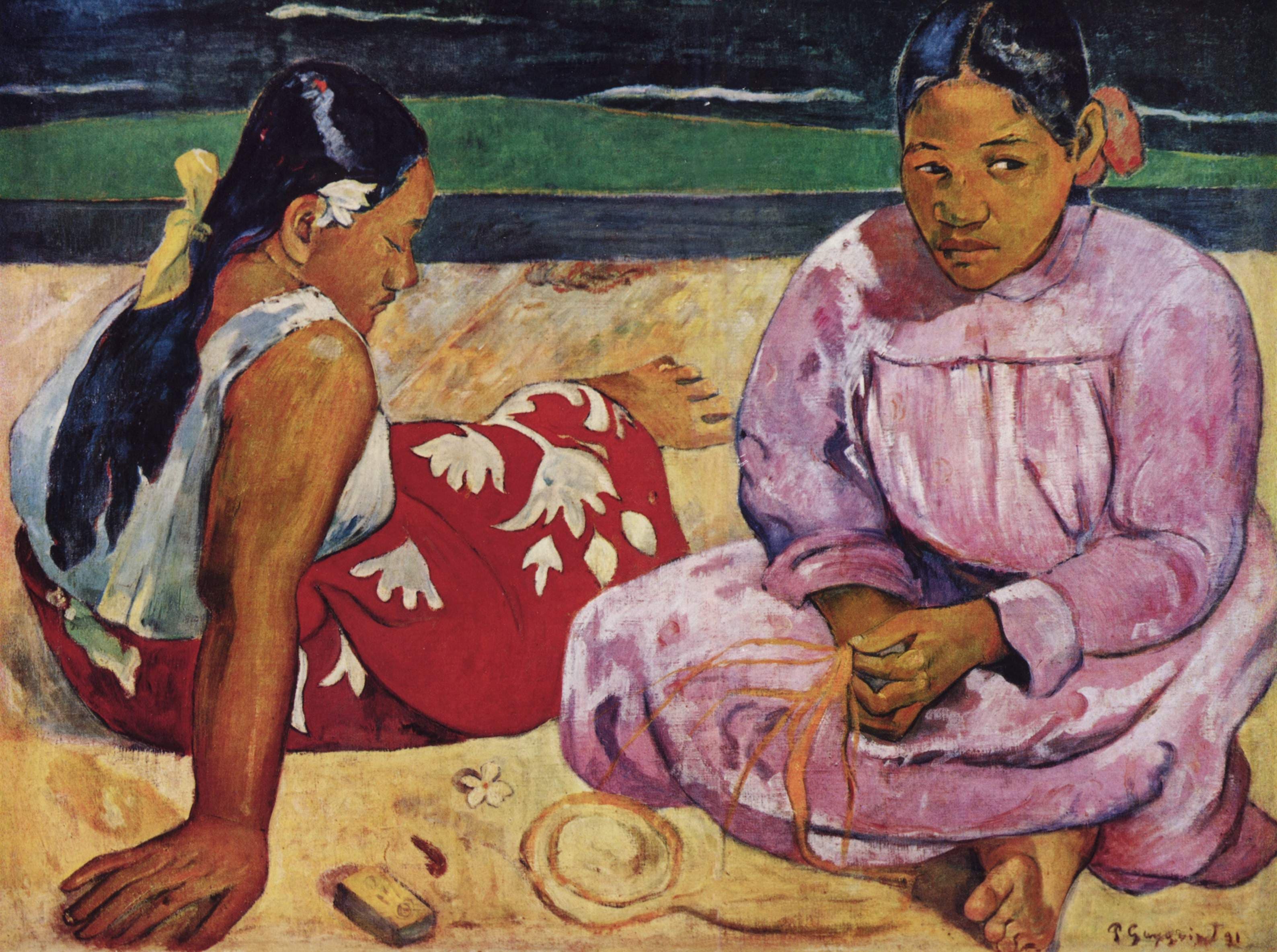Tahitian Women on the Beach，作者 Paul Gauguin