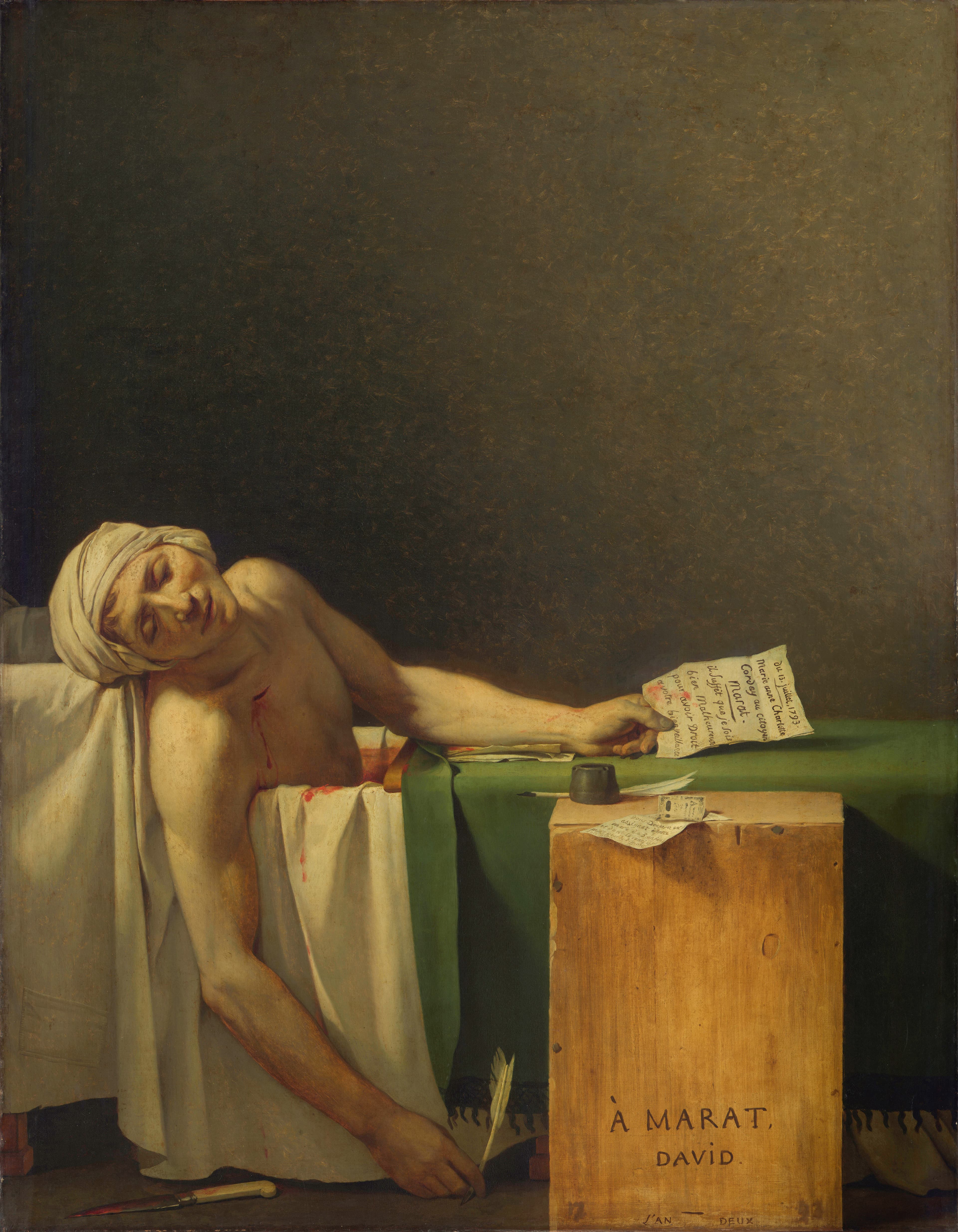 The Death of Marat，作者 雅克-路易·大卫