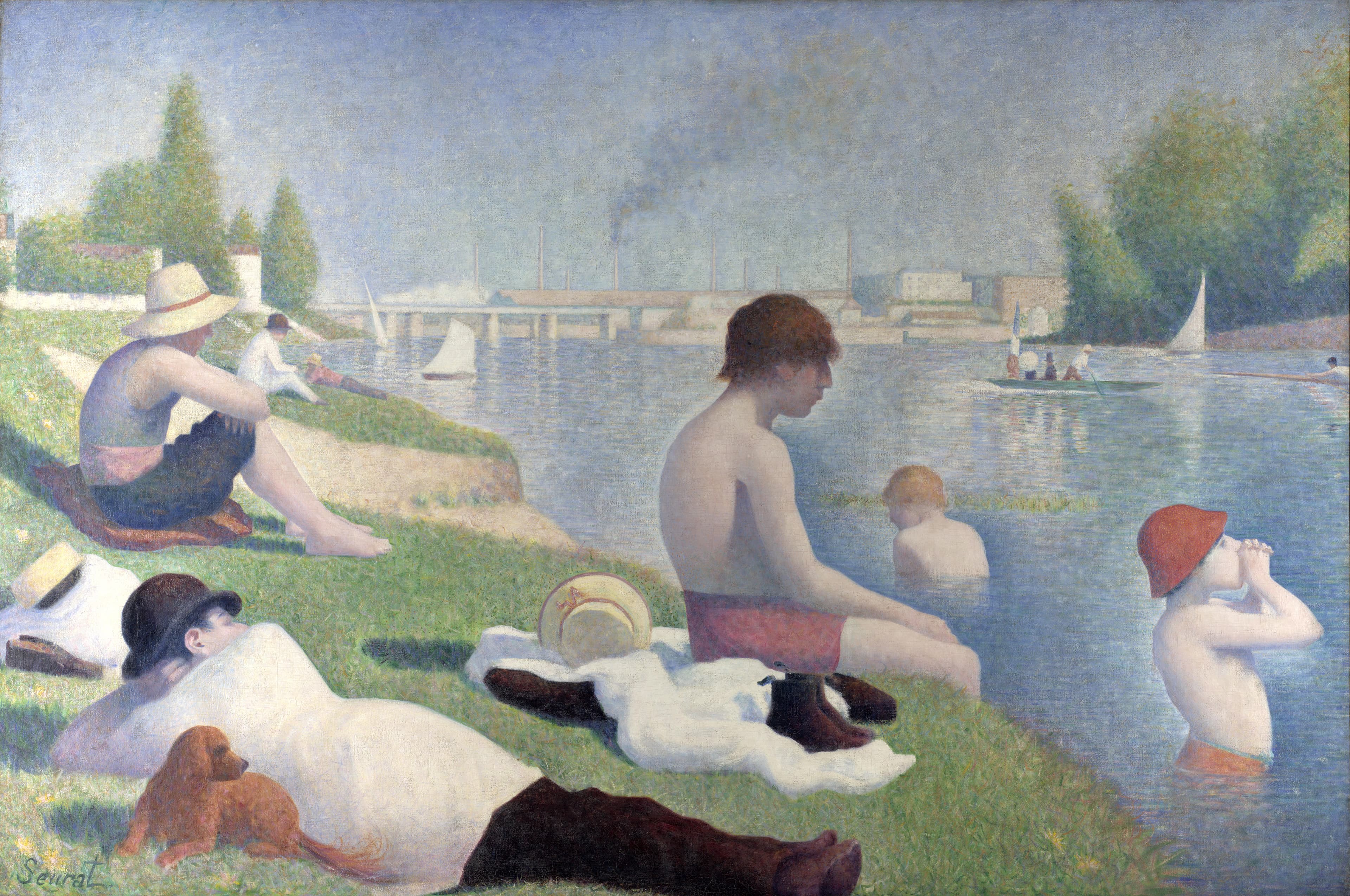 Bathers at Asnières，作者 乔治·修拉
